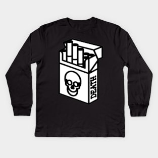 Cigarette packet - DEATH - B&W Kids Long Sleeve T-Shirt